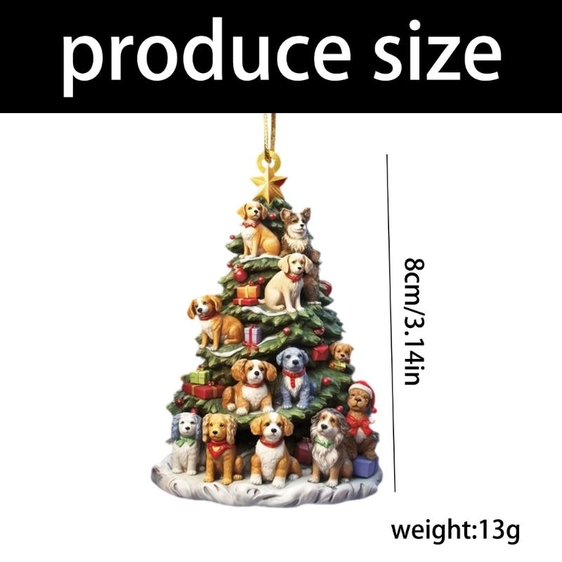 Ornement d'arbre de Noël en acrylique pour voiture Décorations de fête du Nouvel An Styles Idéal pour les thèmes de fête en voiture ou à l'intérieur