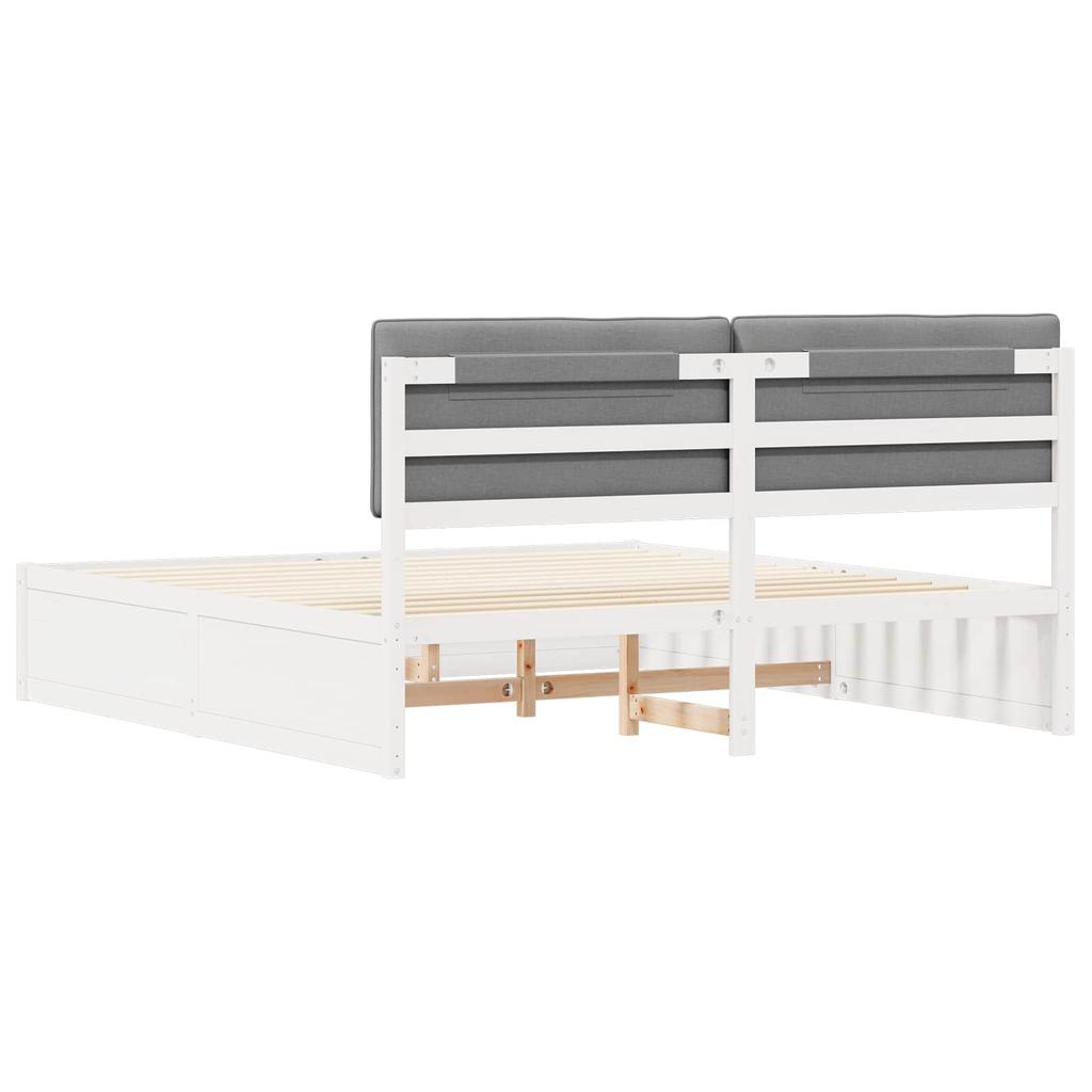 Bed Frame with Upholstered Headboard Light Grey 180 x 200 cm
