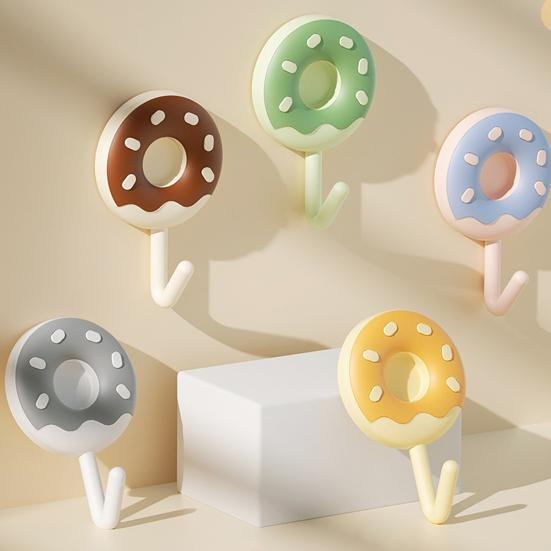 6PCS Adhesive Wall Hooks Colorful Design Extra Sticky Storage Hooks No Drill Needed Hanging Hook for Bathroom Kitchen