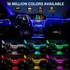 6IN1 8M RGB LED Atmosphäre Auto Innenraum Umgebungslicht Glasfaserstreifen Licht per App-Steuerung Neon LED Auto Dekorativ