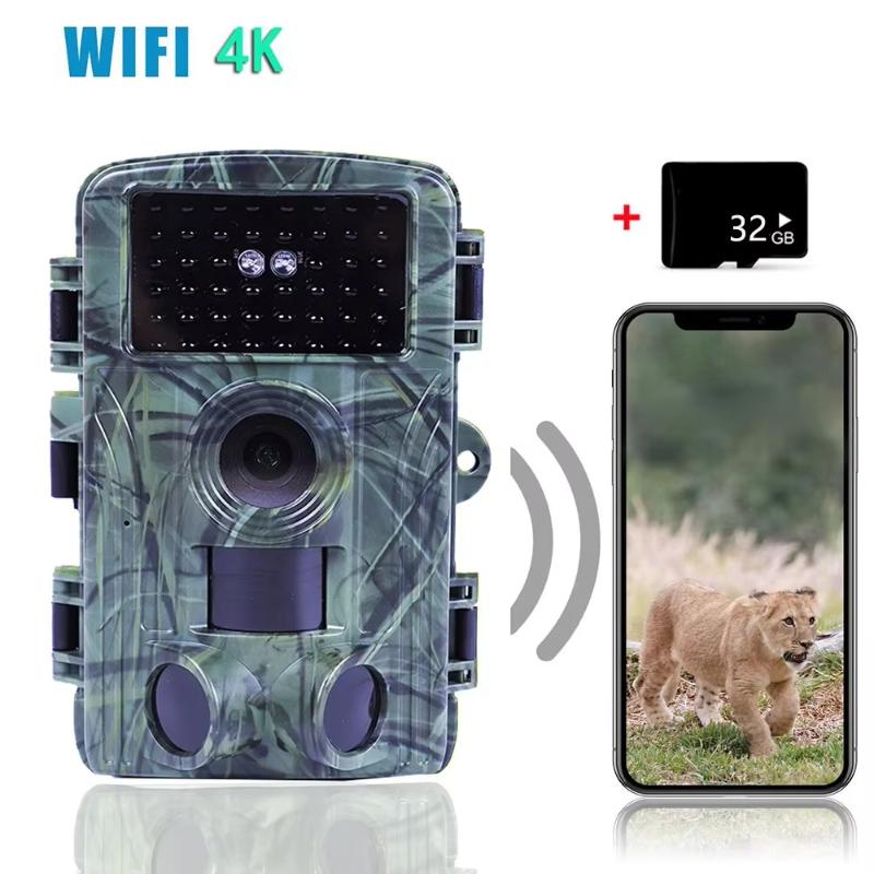 60MP WIFI Outdoor Jagd Wildkamera PR1600 4K Wildtierkamera Bewegungserkennung Nachtsicht Wasserdichte Fotofalle