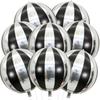 22-Inch 4D Round Striped Aluminum Foil Balloons, Suitable for Birthday Parties, Carnivals, Circus Performances, Various Parties, and Party Decorations