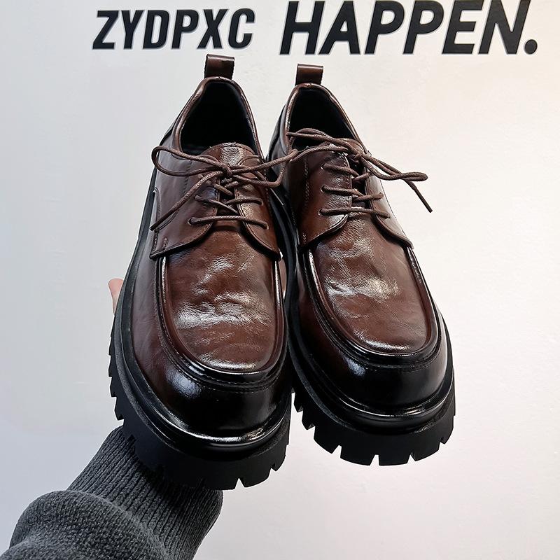 2024 Business Leather Shoes Men's Spring Hand Grab Dress Casual Men's Commuter Derby Shoes 1809-A