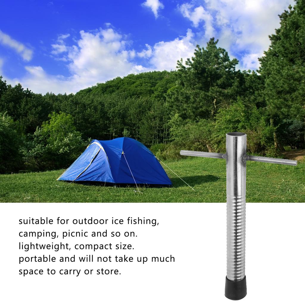 Winter Fishing Ice Drill Portable Camping Spiral Peg Stainless Steel Tent Stake for Outdoor Picnic