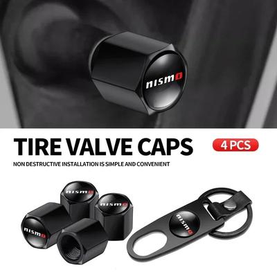 Καπάκια Βαλβίδων Τροχών Ελαστικών με Λογότυπο Αυτοκινήτου με Μπρελόκ Κλειδιού με Κλειδί για Qashqai J10 J11 Juke Micra X Trail Leaf Murano Pulsar Teana 350Z