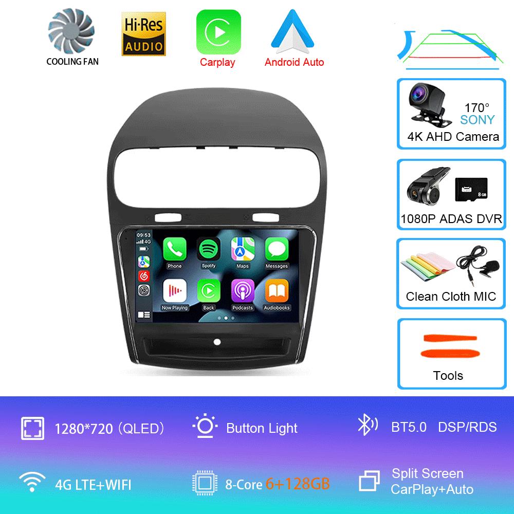 Android 14 Car Radio Carplay Auto For Dodge Journey JC 2011 2012 2013 - 2020 GPS Multimedia Player 360 Camera Video 2 Din Stereo