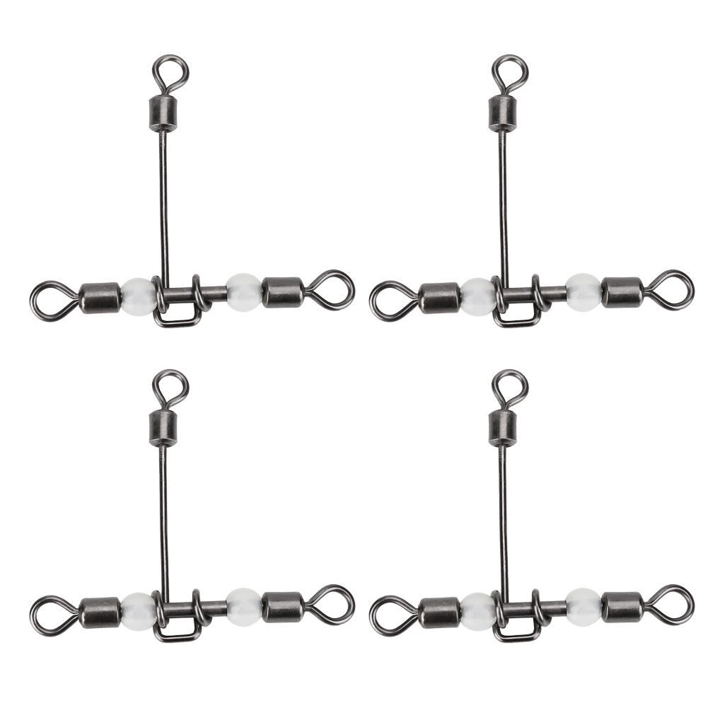 10pcs Set Durable T Shape Cross Line Fishing Swivels Connectors Accessories (1 0*1)