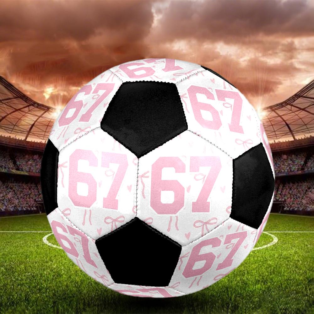 Six and Seventeen Indoor Soccer Ball Colorful Machine Stitched PVC Size 5 Team Training Competition Ready Durable High-Bounce Cool Sports Gift
