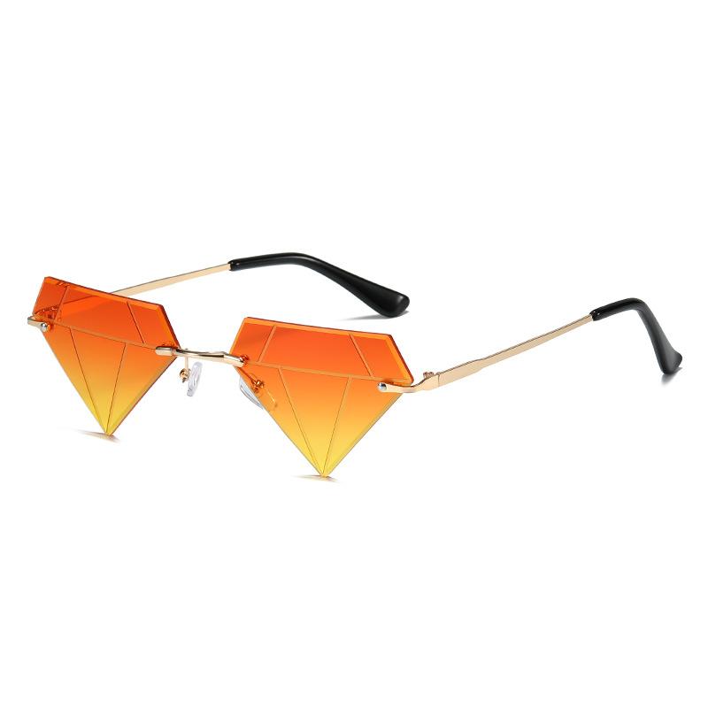 Frameless sunglasses, European and American personalized street show diamond glasses, hip-hop sunglasses