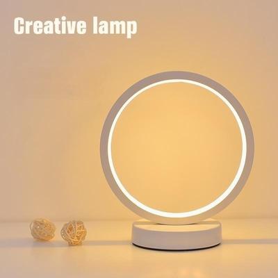 LED Table Lamp Circular Desk Reading Light Dimming for Restaurant Hotel Bar Bedroom Bedside Decoration