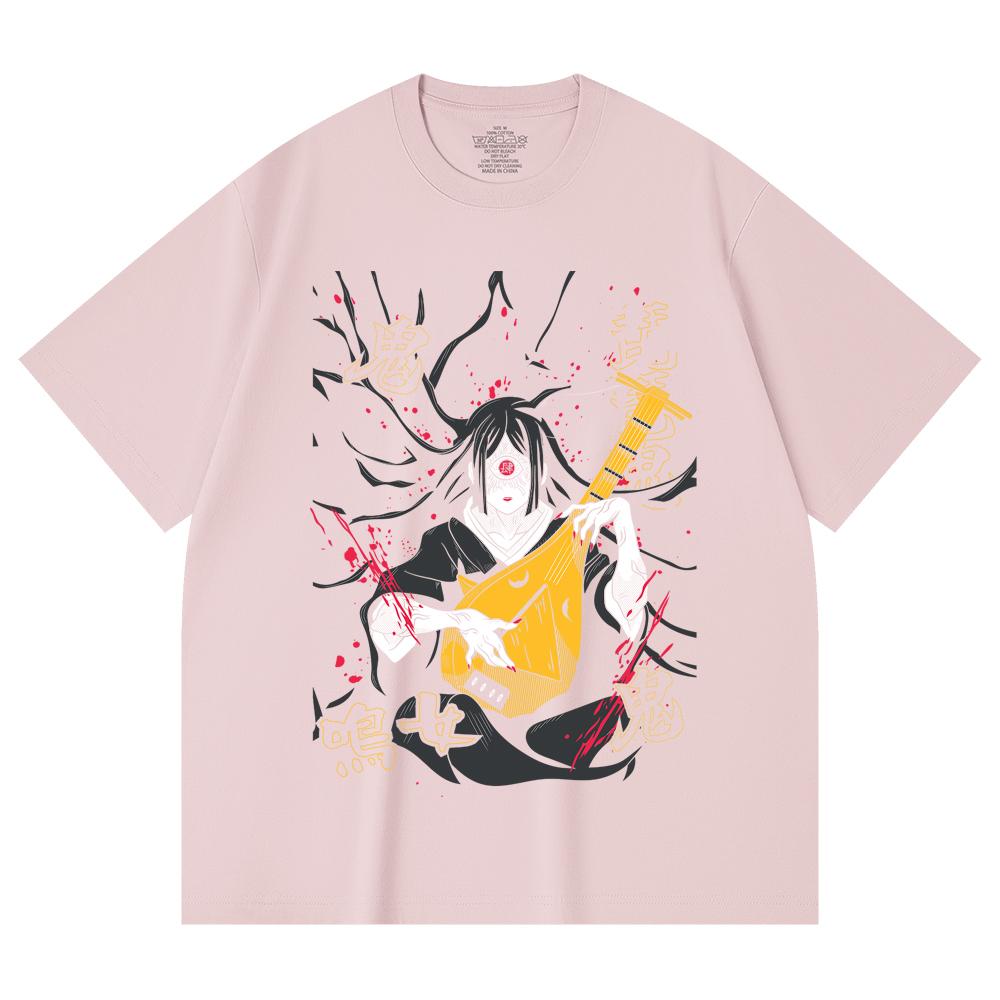 230 Gsm 100% Cotton Demon Slayer V54 Nakime Print Unisex Heavy Cotton T Shirt