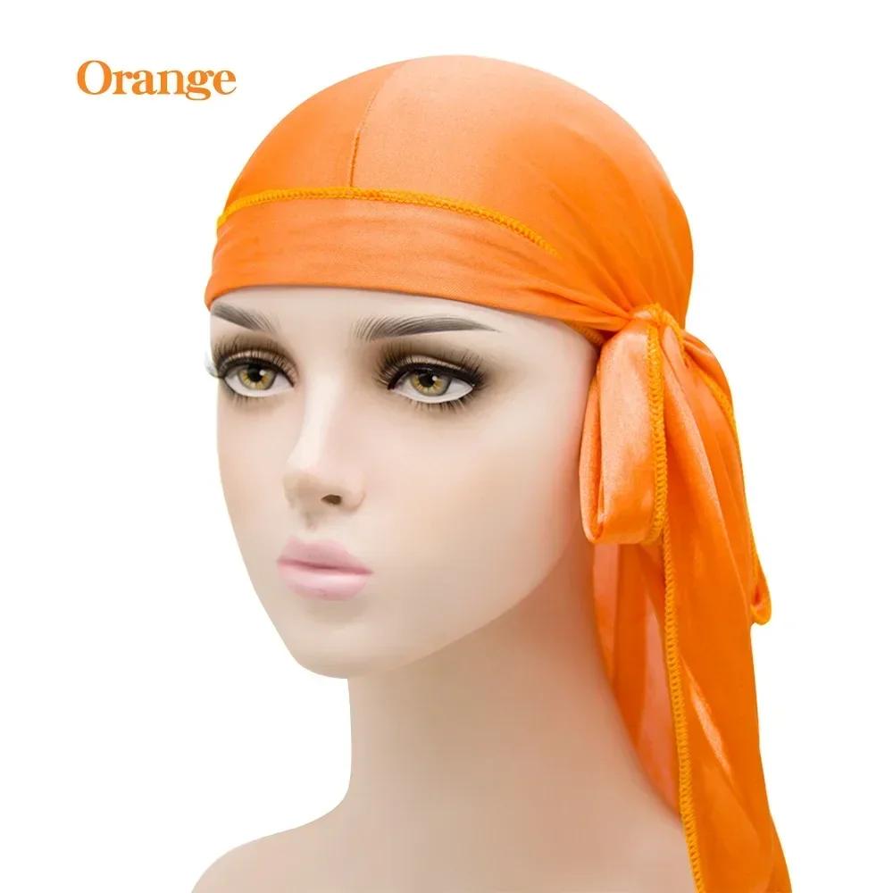 Simulation Silky Durag Long Tail Pirate Hat Headband Turban for Children Kid Ribbon Elasticity Baotou Cap Hair Bands Accessories