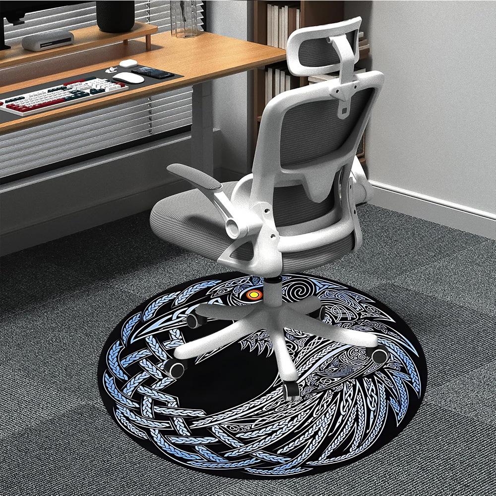 

1PC Celtic Raven Chair Carpet for Office, Indoor Non-Slip Washable Carpet, Soft Comfortable Mat For Office Room yy250930287 80cm by 80cm