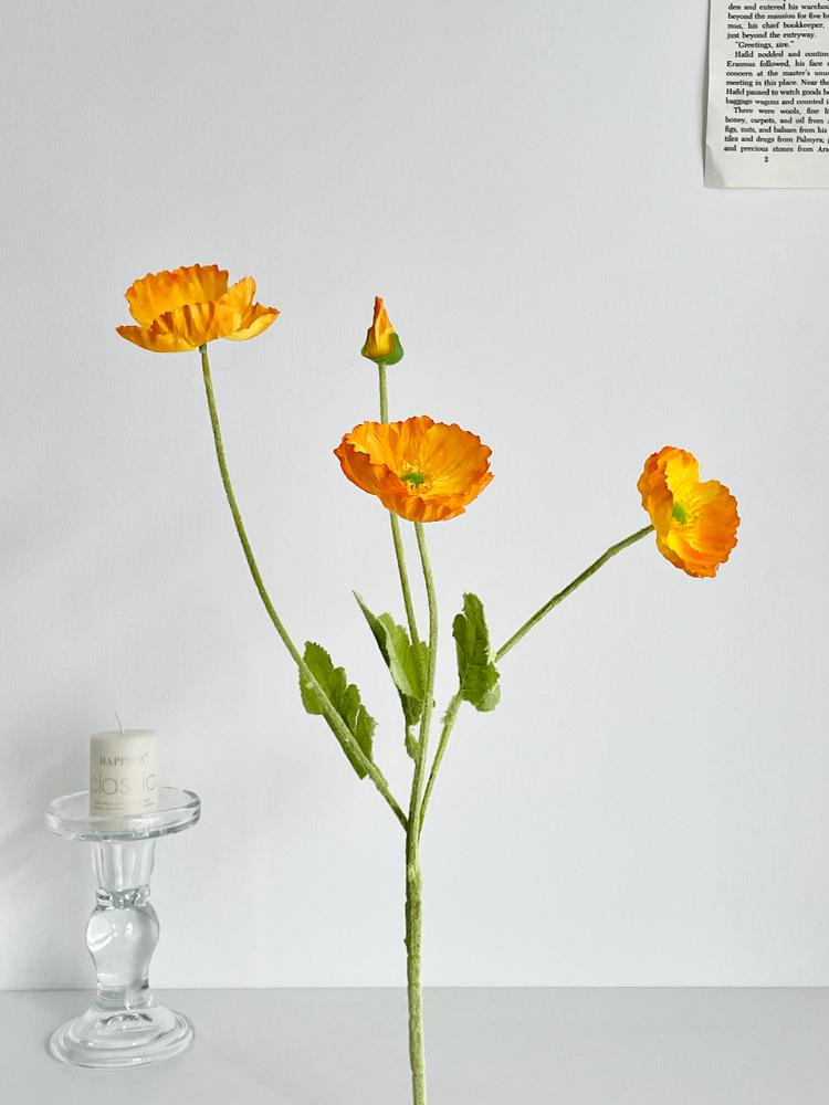 Poppy Pink Icelandic Artificial Flower Bouquet for Living Room Decoration