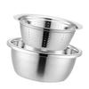 Multifunctional Stainless Steel Basin Set Kitchen Strainer Kitchen Cooking Colander Set Suitable for Efficient Cooking