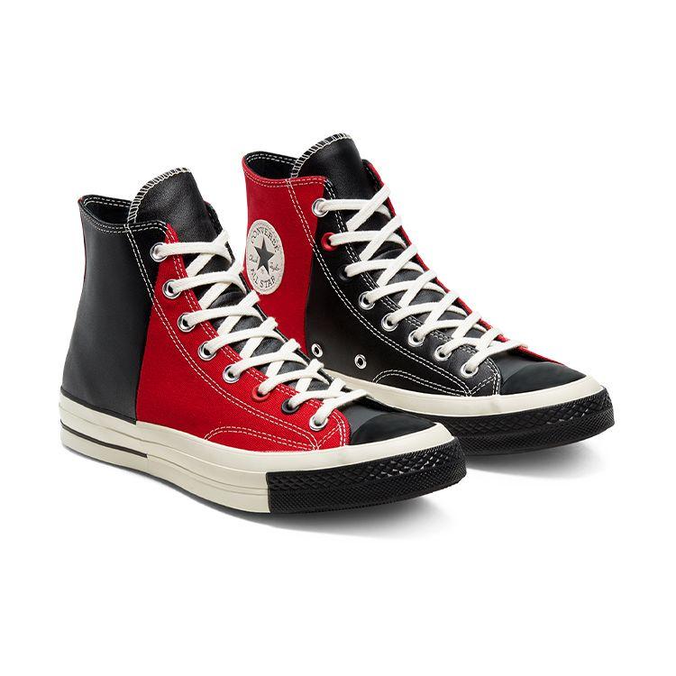 Converse Chuck Taylor All Star 1970s Casual Versatile High-Top Canvas Shoes Unisex Sneakers Black White Red 168624C