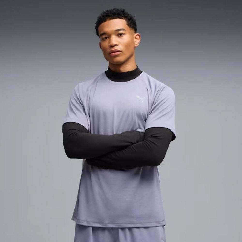 PuMa Men S Running ShorT Sleeve T ShirT Run velociTy Poly M Run velociTy Tee 65 Gray Sky/S(95)