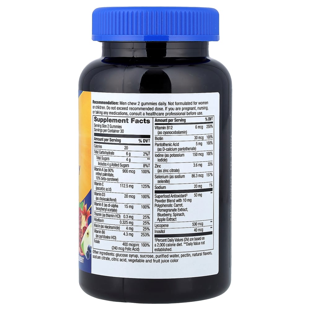 Nature's Way Alive! Men's Gummy Complete Multivitamin, Fruit Flavored, 60 Count