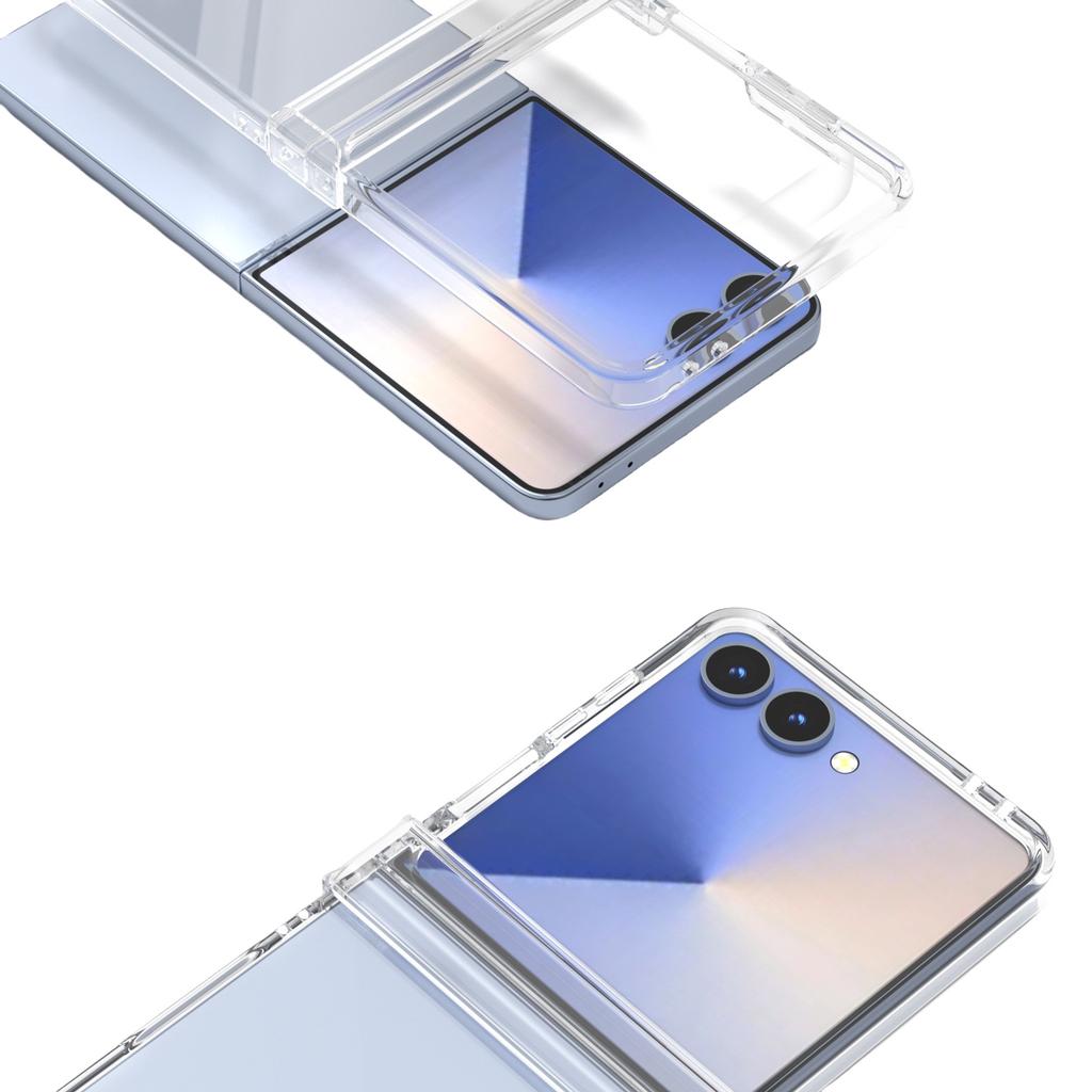 Transparent Folding Cover Case for Samsung Galaxy Z Flip7 5G Flip 7 6 Flip6 Flip4 Flip3 Flip 5 4 3 Phone Accessories