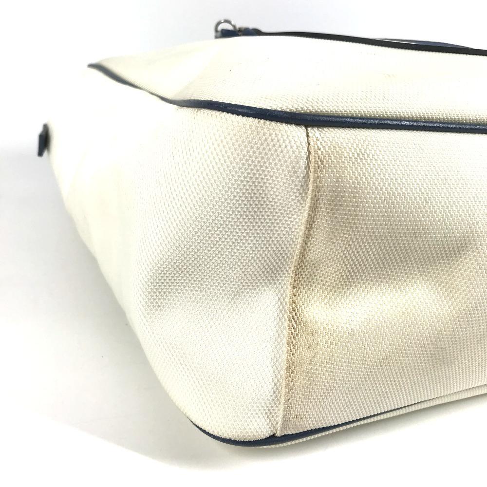 CHANEL Airline CC Mark logo Tote Bag Shoulder Bag Leather/Canvas White/blue