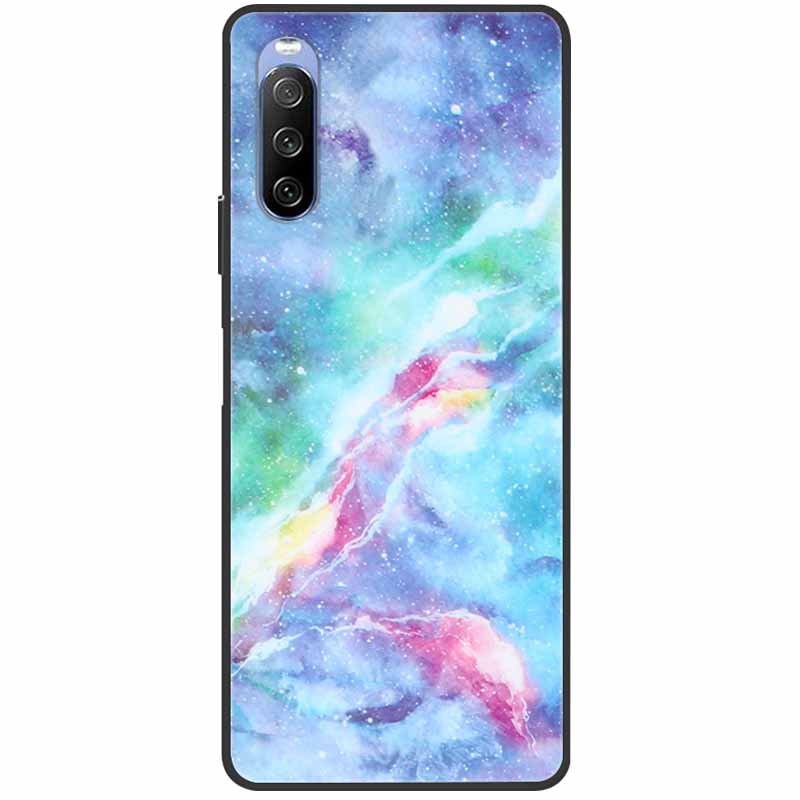 Soft Cover For Sony Xperia 10 III Case 5 III Soft Silicone Black Cases for Sony Xperia 1 III / Xperia1 XZ4 Covers Cool Marble