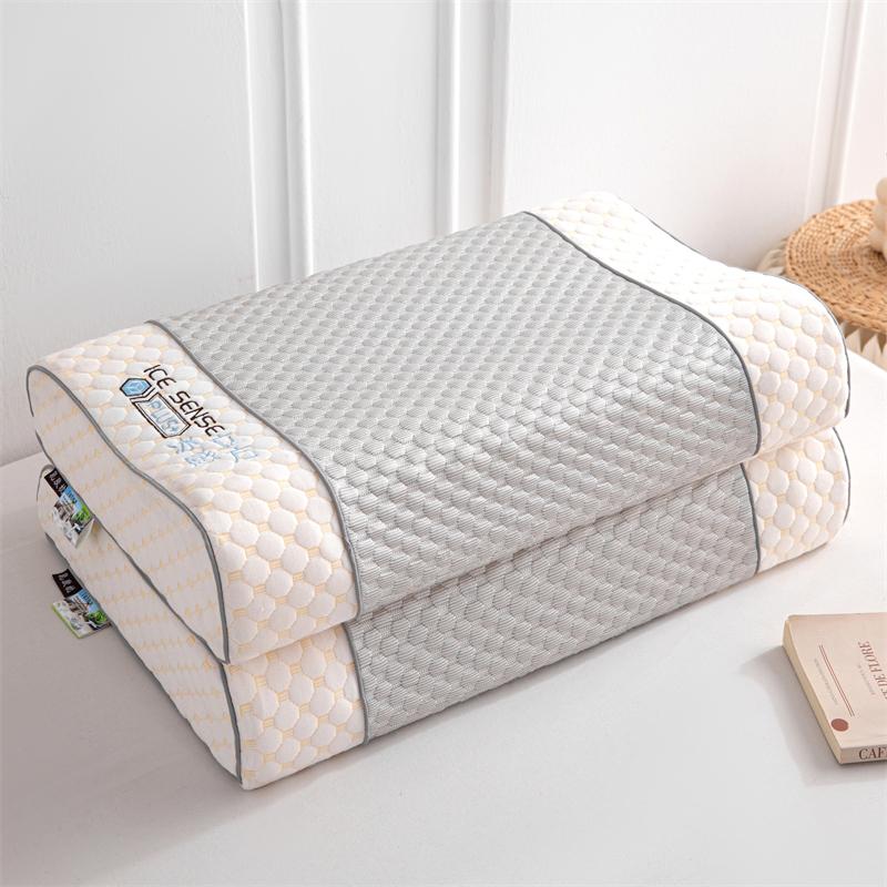 Yongyouwan Summer Cool Bean Latex Pillow, High and Low Hyperbolic Neck Protection, Not Easy to Collapse, Student Adult Sleep Pillow Core