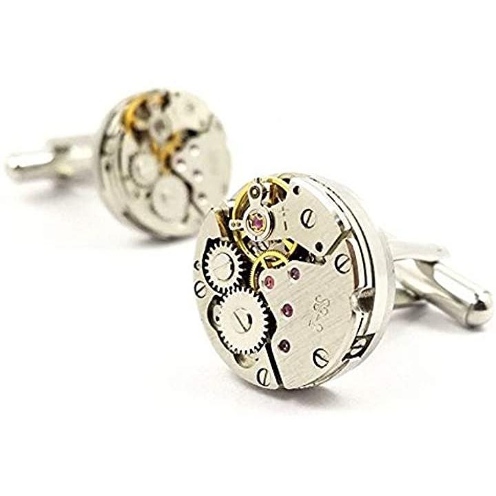 Used MEL Round Mechanical Movement Gear Cufflink Frameless Cufflink (Alloy)