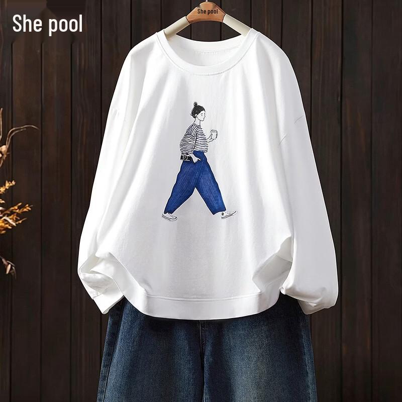 Women s Relaxed Fit Cartoon Print Long Sleeve T-Shirt S