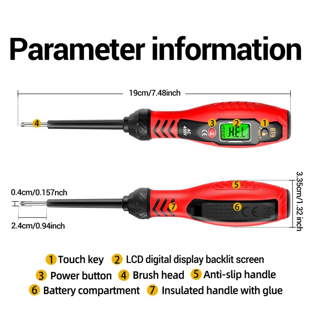 Digital Voltmeter Pen LCD Backlight Voltmeter Backlit LCD Display