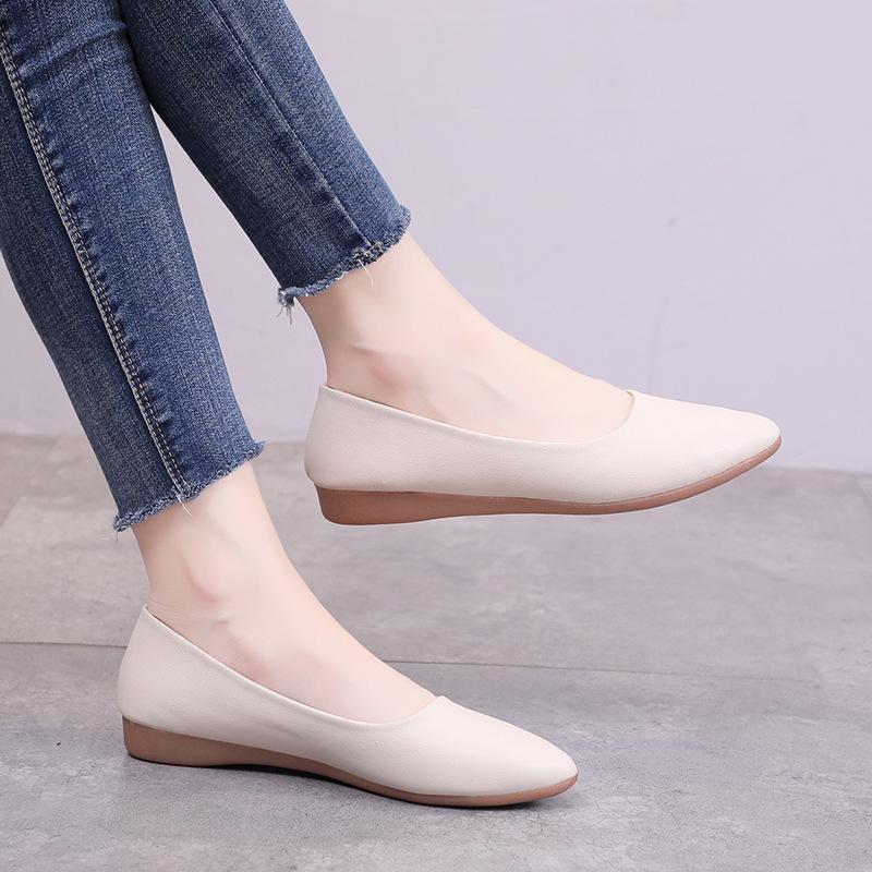 Doudou shoes women's 2019 summer new pointed shallow mouth flat sole shoes Korean version women's shoes
