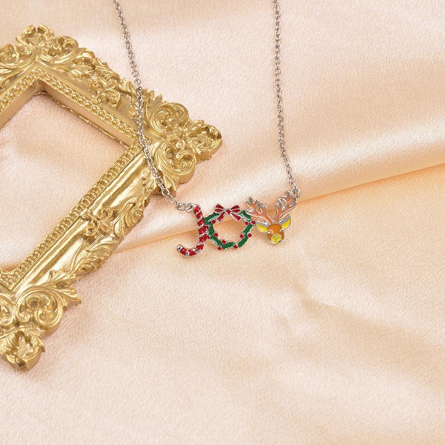 Cross-Border Christmas Necklace: 3D Holiday Tree & Reindeer Clavicle Chain