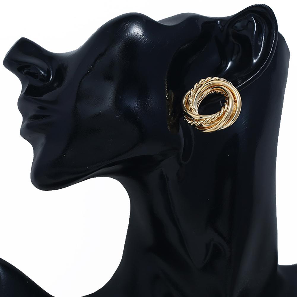 1 Pair Vintage Round Metal Fashion All-match Earrings for Women