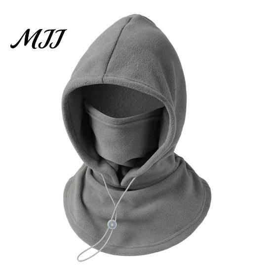 Warm Hiking Hooded Mask Unisex Flannel Balaclava with Drawstring, Ski Hat, Fleece Lined Windproof Winter Commuting Head Gear Face Neck Warmer