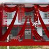 Red Wedding Wave Decoration: Elastic Silk Drapes for Stair Handrails and Indoor Ceilings