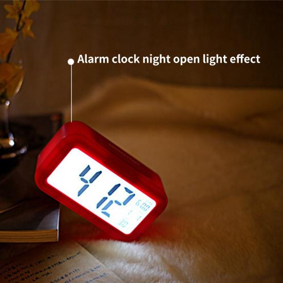Alarm Clock Mute Backlight LED Electronic Snooze Function Table Clock with Calendar