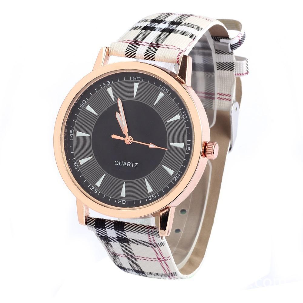 

Cloth Plaid Watch, Nail Two-Color Threaded Dial, Casual Retro Copper Retro Belt Watch коричневый