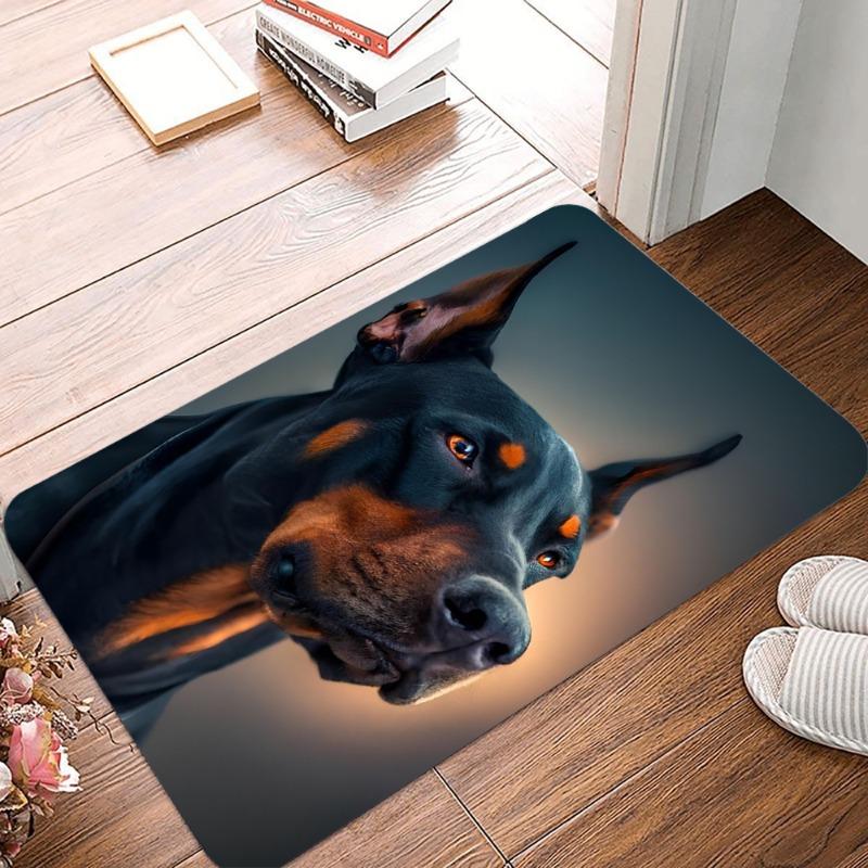 Doberman Printing Non-Slip Small Rug Waterproof Easy To Clean Floor Mat for Indoor Outdoor Use Durable Home Decor Fashion Beauty