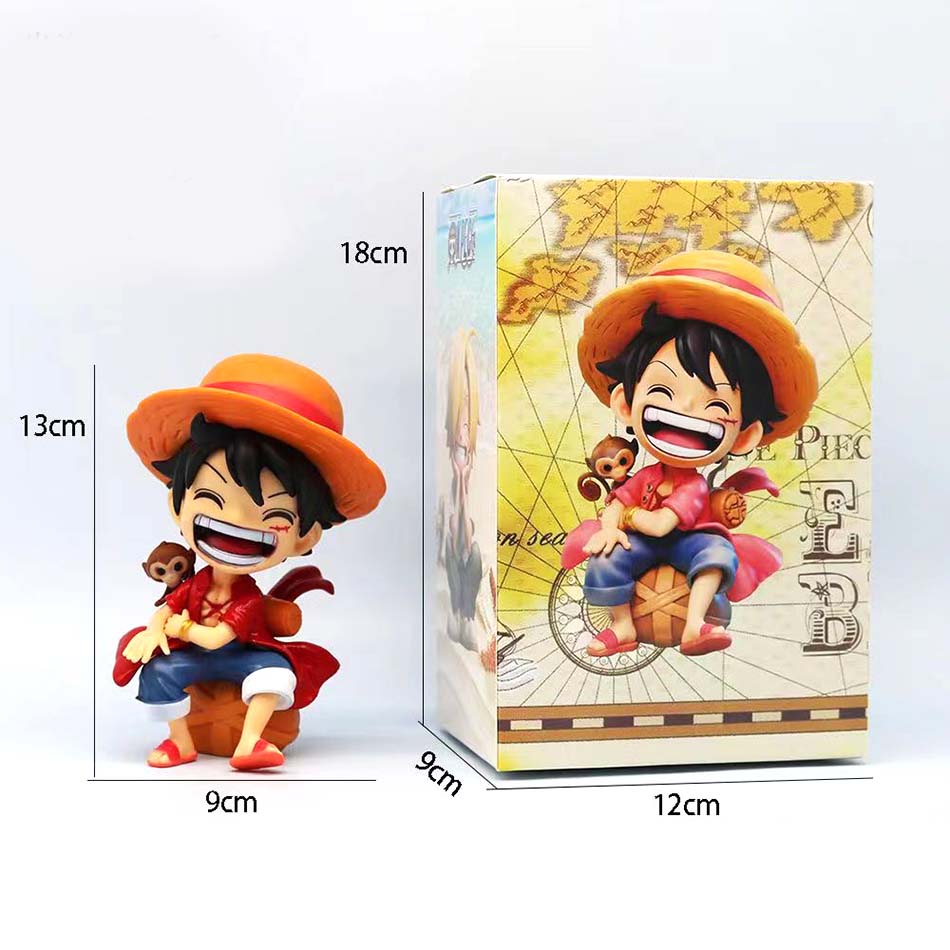 Hot sold One Piece Anime Figure Sitting Laughing Luffy Action Figures Kawaii Sanji Zoro Figurine Collection Toys Doll Gift Model