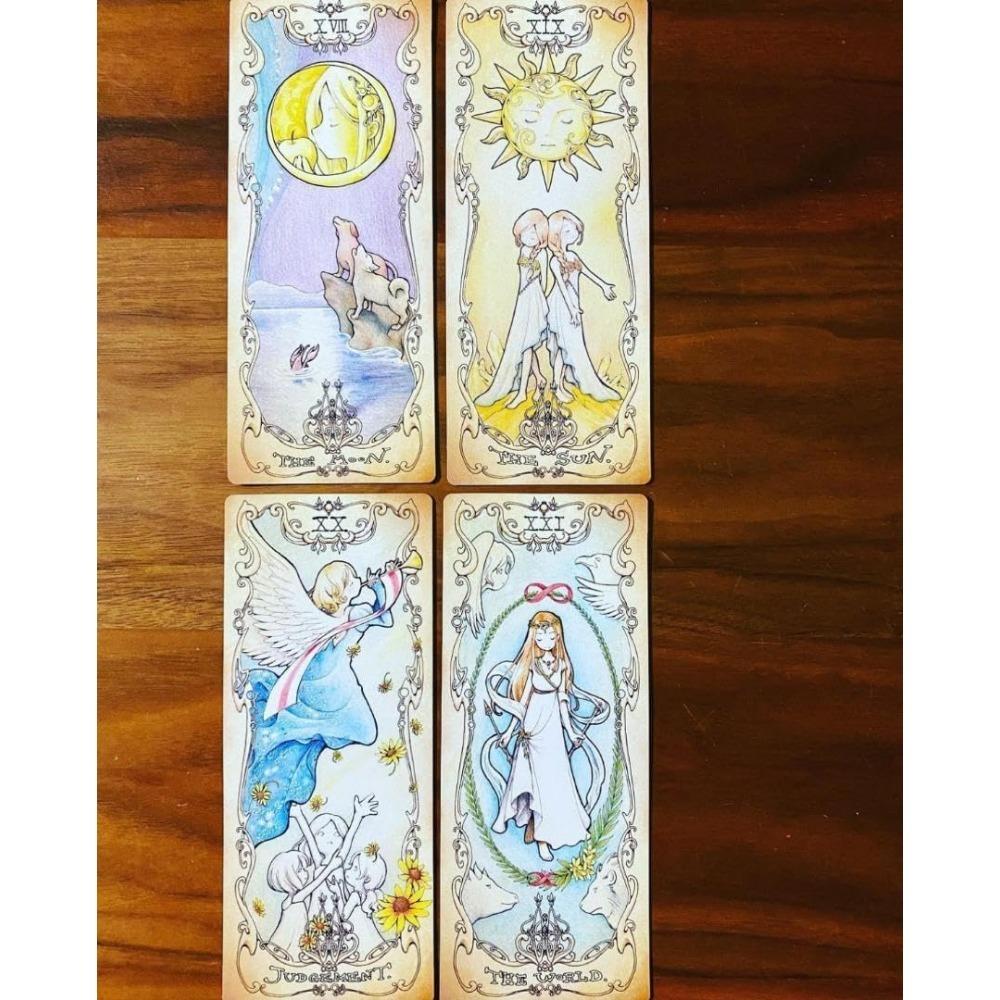 Low Scare Tarot 12*5,5 cm 78 stk Kort Legg til The Language of Flowers i hemmelighet Japansk anime-stil tegneserie-tarotkort