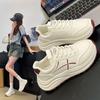 2025 New Spring and Autumn Women's Shoes Versatile Platform White Shoes Student Soft Sole Lightweight Dad Shoes Sports and Leisure Shoes