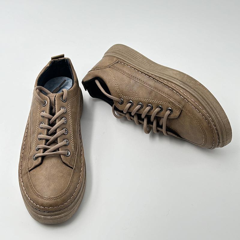 

2024 осень новые кроссовки для сноуборда мужские повседневные кожаные туфли в британском стиле универсальные мужские кроссовки для сноуборда на платформе износостойкие дышащие кроссовки для сноуборда 44 темные хаки