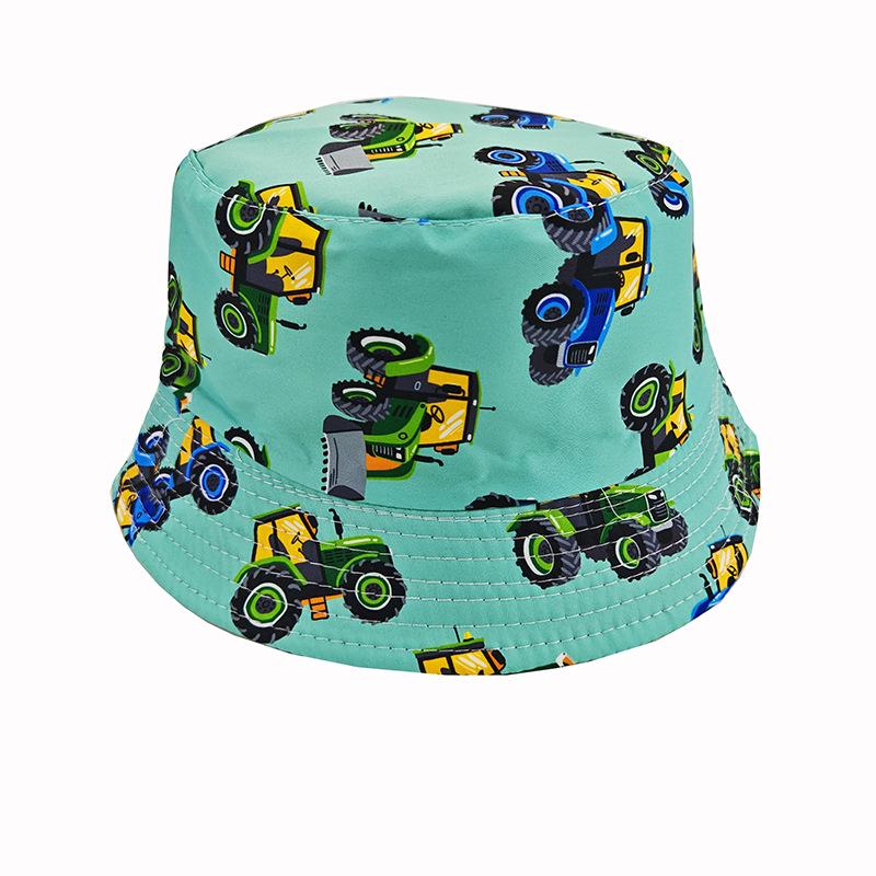 Kids' Cartoon Print Sun Protection Bucket Hat, Double-Sided for Boys & Girls, Trendy Outdoor Headwear