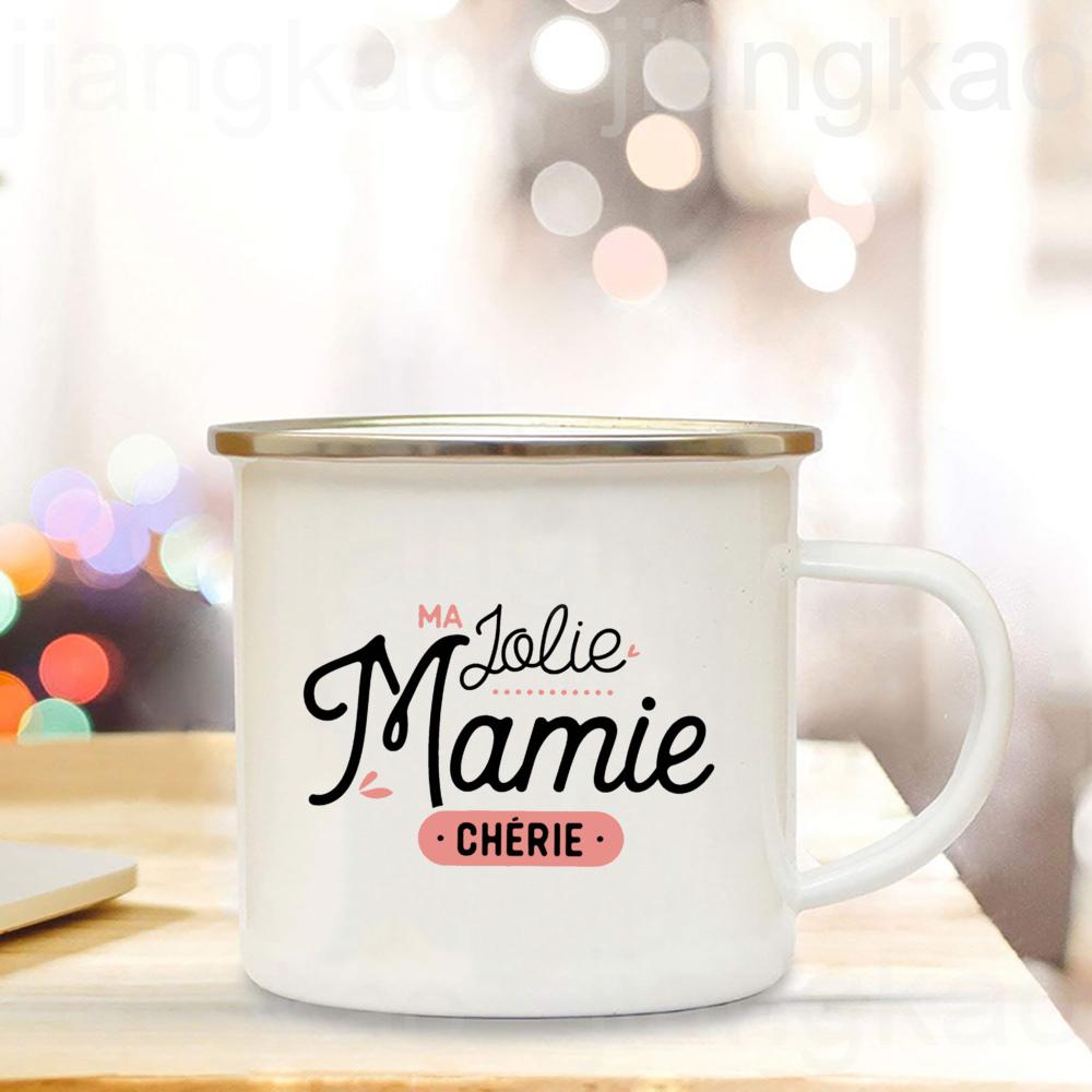 Thank You Grandma for All These Magical Moments Print Enamel Mug Outdoor Cup Drink Coffee Cups Holiday Birthday Gift for Grandma
