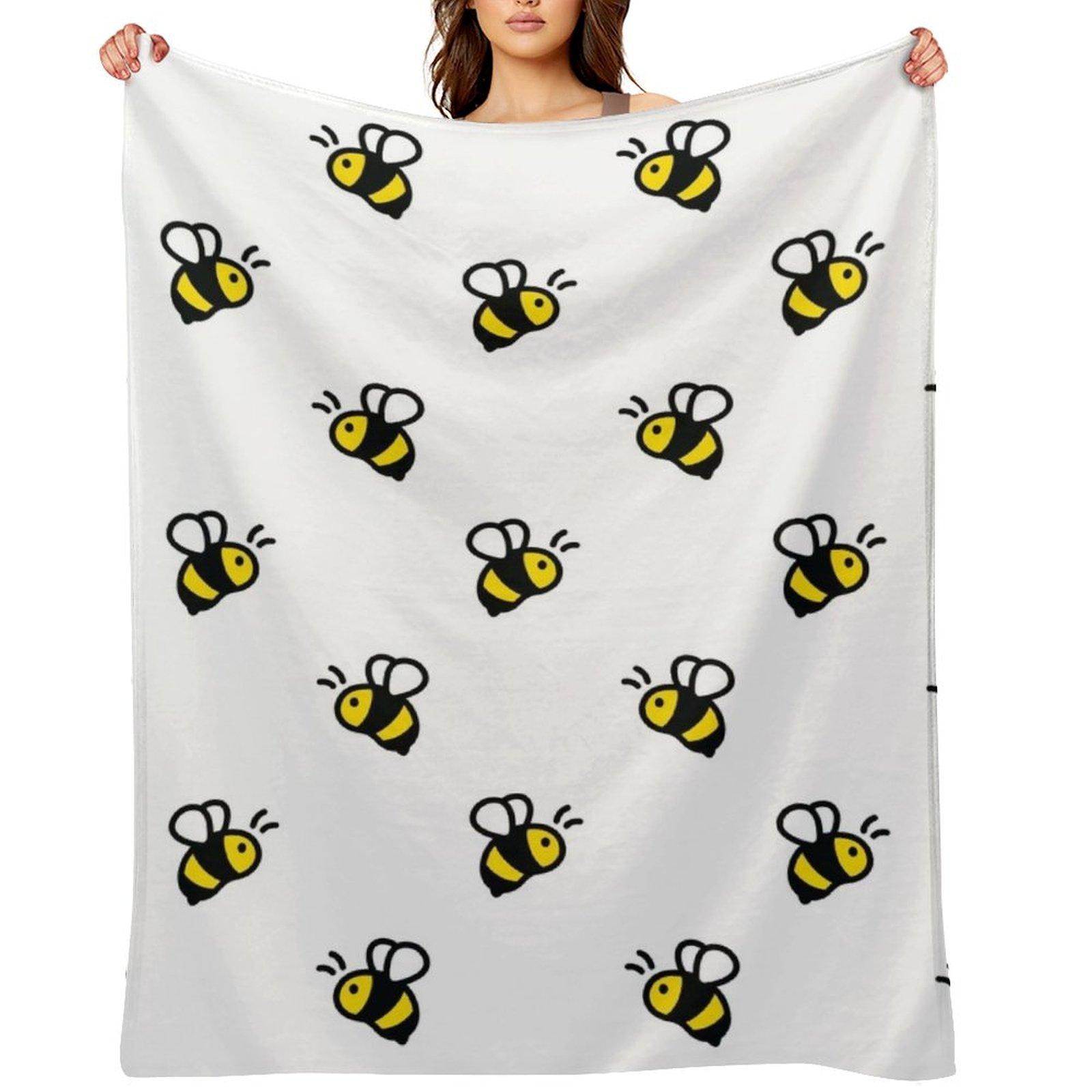 Simple Bee Pattern Throw Blanket For Decorative Sofa wednesday Multi-Purpose decorative Blankets 30x40in