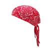Trifong Bandana Cap Red Cotton Paisley Pirate Hat Quick Dry Sweat Wicking Breathable Summer UV Protection Doo Rag Inner Cap Bicycle Helmet Anti-UV