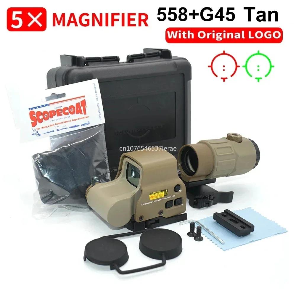 Eotech Holografisches Kollimator 558 Rotpunktvisier G43/G33/G45 3X 5X Vergrößerer Airsoft Jagdausrüstung mit 20mm Schienenmontagen & QD-Hebel