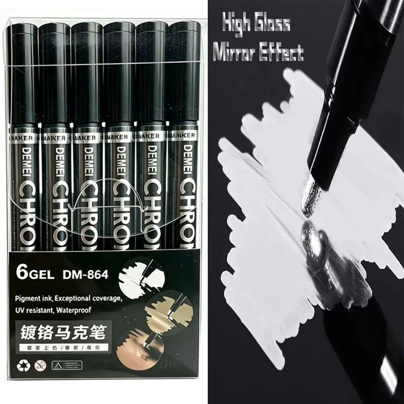 1-20Pcs Mirror Marker Pen DIY Reflective Paint Pens Mirror Markers Chrome Gold SILVER Marker Signature Car Styling Art Craftwork