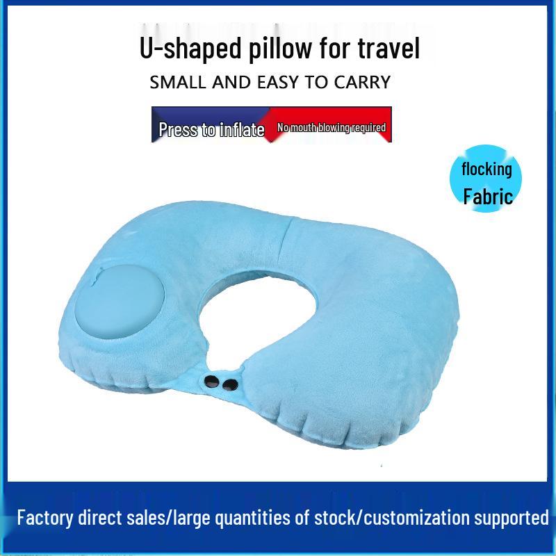 Inflatable U-Shaped Travel Pillow - Neck Support for Camping & High-Speed Rail