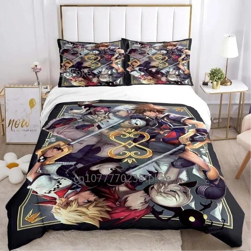 3D Printing Cartoon Game Kingdom Heart Bedding Set Single Twin Full Queen King Size Bed Set Adult Kid Bedroom Duvet Cover Sets