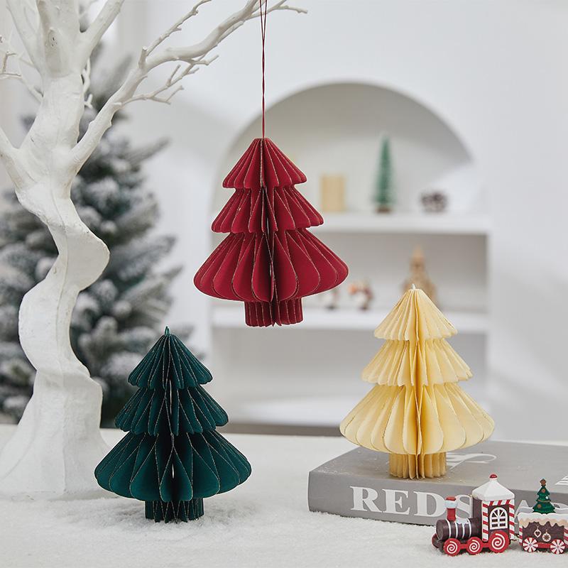 3D Paper Honeycomb Ball Santa Tree Hanging Pendant Christmas Hanging Ornament Lantern New Year Navidad Wedding Decor Supplies